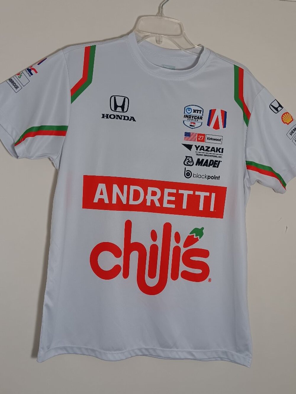 Kile Kirkwood #27 Andretti Honda  Chili's indy car racing Tshirt mens small